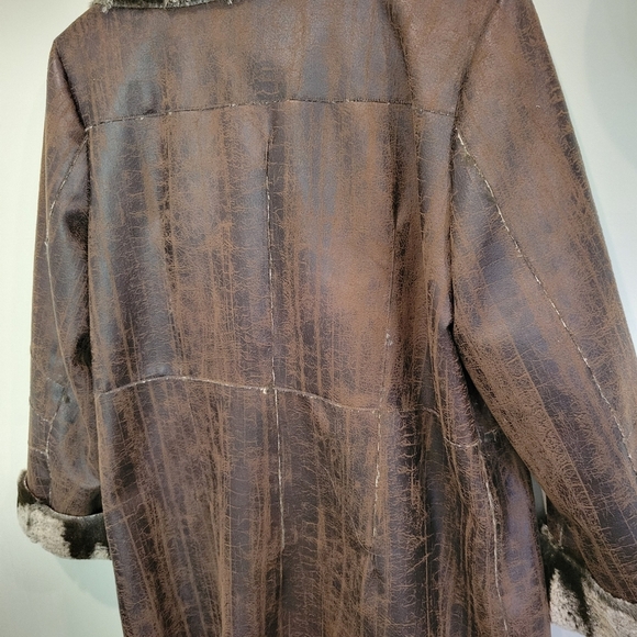 Dennis Basso Faux Suede Leather Jacket With Faux Fur Lining Med - Picture 11 of 11